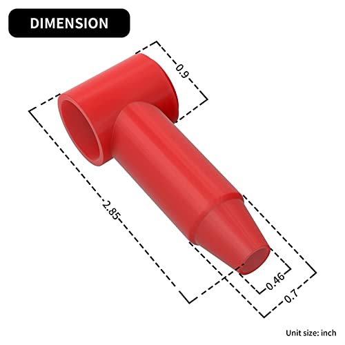 Couvercle de borne isolé en caoutchouc 4 AWG 10 pièces Saako rouge - 4