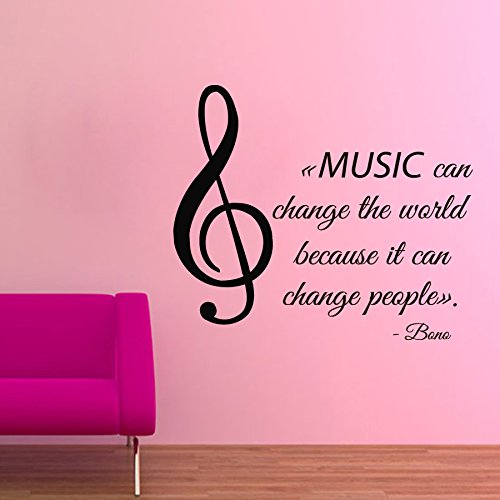 Wall Decor Vinyl Decal Sticker Treble Clef Quote Musical Note Words ...