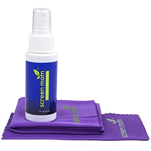Screen Cleaner Spray and 2 Microfiber Cloths - 2oz Bottle by Screen Mom-Screen Cleaner Spray and...