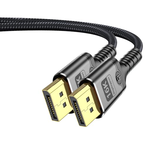 Herfair 16K DisplayPort Cable 2.1 DP Male to Male Wire 16K@60Hz 8K@60Hz 4K@144Hz 2K@240Hz HBR3 Support 48Gbps HDR HDCP 2.2 FreeSync G-Sync Braided Display Port for Gaming Monitor Graphics PC (1M)