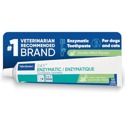 C.E.T. Enzymatic Toothpaste for Dogs and Cats, Vanilla Mint, 2.5oz