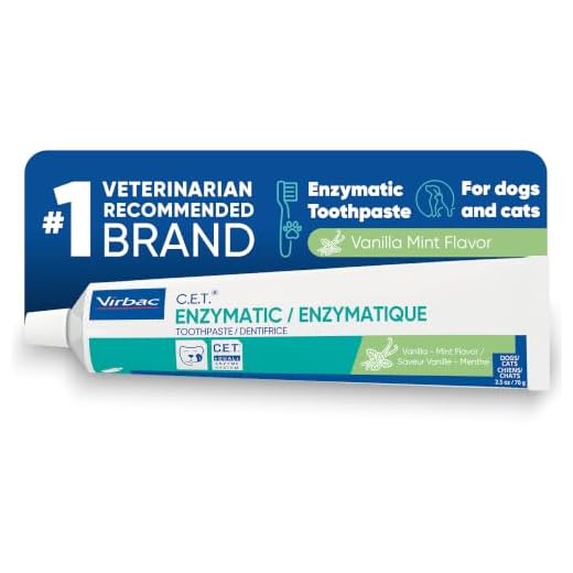 Virbac CET Enzymatic Toothpaste, Eliminates Bad Breath by Removing Plaque and Tartar Buildup, Best Pet Dental Care Toothpaste, Vanilla Mint Flavor, 2.5 Oz Tube