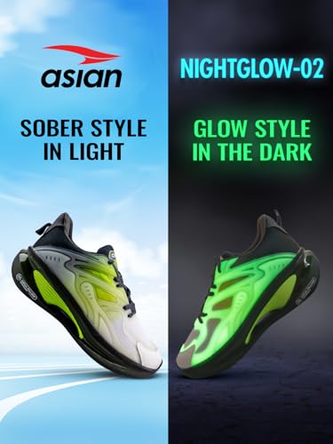 Image of ASIAN Glow in the Dark Sneakers Technology with Memory Foam Insole - Nightglow-02