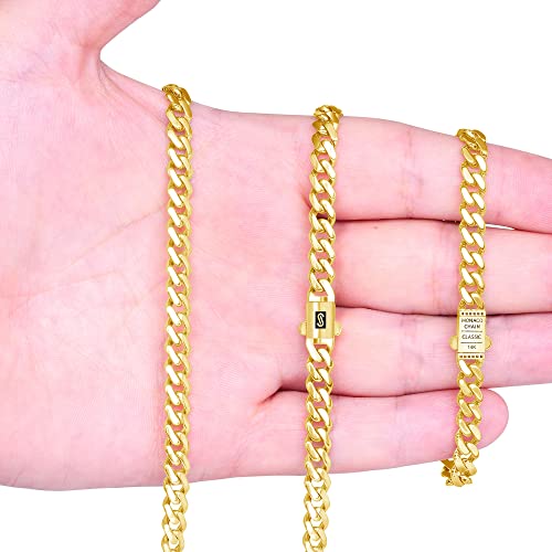Nuragold NG10YMNH6MM-6 10K Yellow Gold 6Mm Royal Monaco Miami Cuban Link Chain Bracelet thumb #1