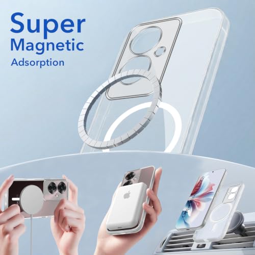 Image of Jkobi Lifetime Anti-Yellow MagSafe Compatible Clear Back Cover Case for Oppo Reno11 F 5G | Oppo Reno 11F 5G (Sleek Hard Crystal | Shockproof and Camera Protection)