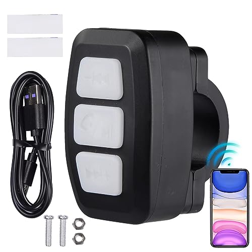 Control remoto Bluetooth 4.0, mando a distancia para manillar de bicicleta, manillar de moto, mando a distancia con Bluetooth, con soporte de montaje, puede recibir llamadas, colgar y reproducir