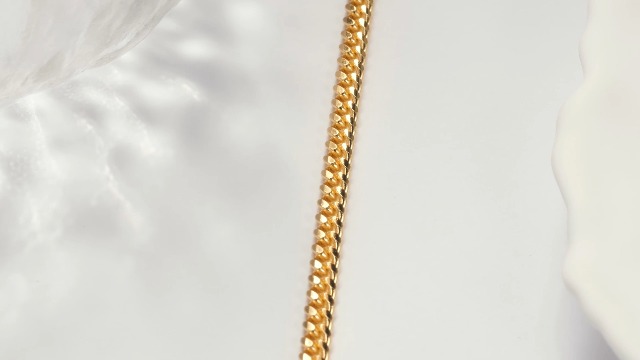 Pulsera de enlace cubano de oro 14K para hombre miniatura 7
