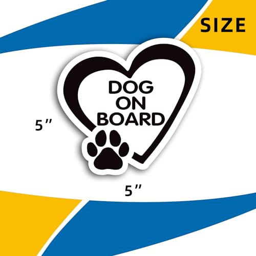 Image of Dogs on Board Pink Pawprint Magnet Decal, 5 Inch, Heavy Duty Automotive Magnet for Car Truck SUV (Black)