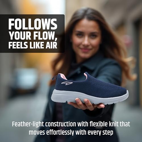 Image of ASIAN Firefly-121 Women's Walking Shoes | Lightweight Slip-On Sneakers with Arch Support, Soft Cushion Sole & Breathable Mesh | Ideal for Daily Walks, Travel & All-Day Comfort