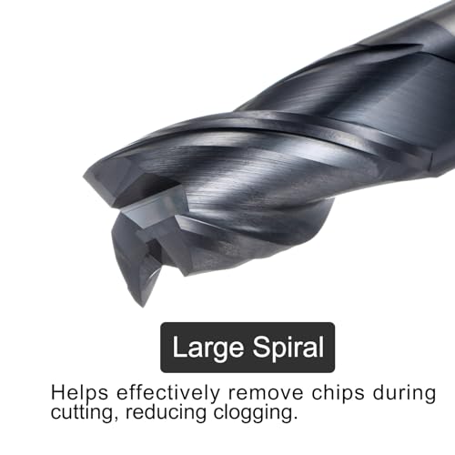 Image of uxcell Carbide Square End Mill, 3 /4 inch Diameter TiAlN Coated 3 Flutes Milling Bit Cutter, for Hardened Steel Stainless Steel Alloy Metal, 3 /4 inch Shank 1-15 /16 inch Cut Length 4 inch Long HRC55