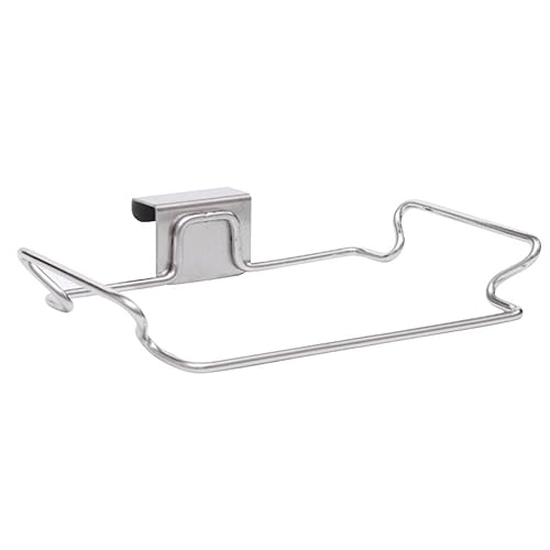 Bolsa de basura colgante, estante de almacenamiento de acero inoxidable, soporte para bolsas de basura de toalla y guantes para armario de cocina,