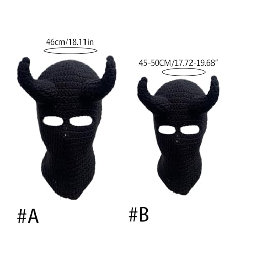 Masque de ski tricoté aspect vieilli protection visage coupe-vent