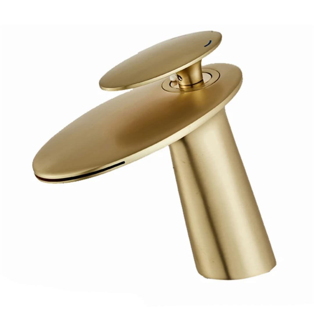 Robinet de lavabo de salle de bains noir mitigeur cascade mat