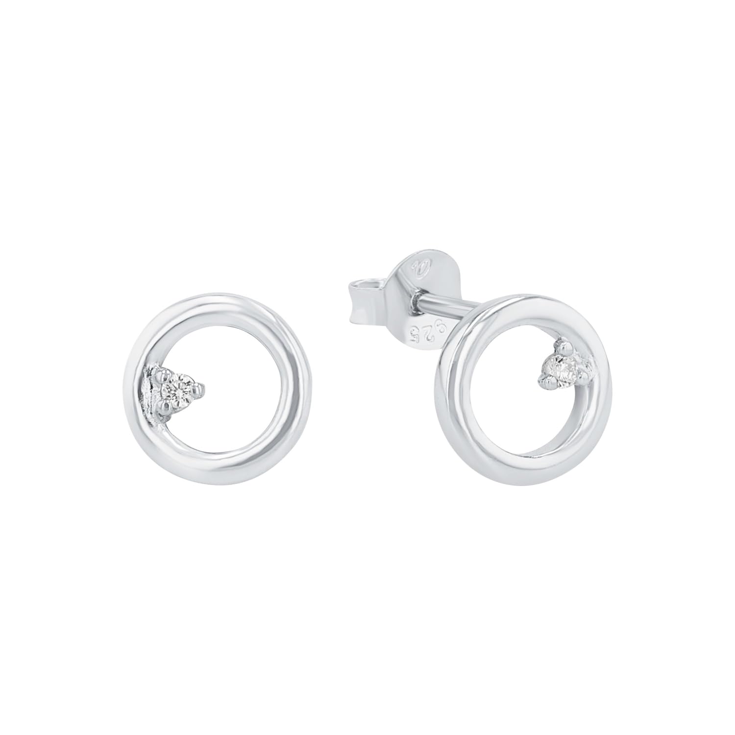 Amor Ohrstecker 925 Sterling Silber Damen Ohrschmuck, mit Zirkonia synth., Kommt in Schmuck Geschenk Box.