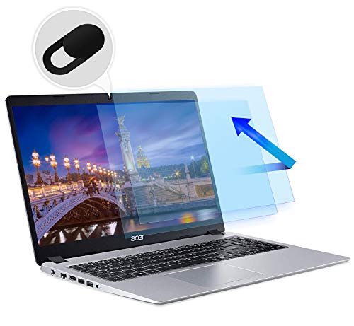 2-Pack 15.6 Inch Laptop Screen Protector for HP Envy x360/HP Pavilion x360/Acer Aspire 5/Lenovo IdeaPad 330/Acer Chromebook 15/Dell Inspiron 15 5000 Screen Filter with Webcam Cover