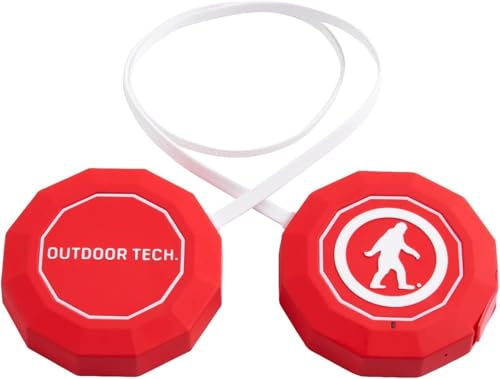 Outdoor Tech - Chips 3.0 - Haut-parleurs Bluetooth pour Casque - Écouteurs Bluetooth sans Fil pour Le Ski, Le Snowboard, Le VTT et l'escalade - Rouge