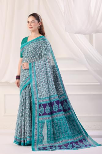 Image of TAMAIRA FASHION Mulmul Pure Cotton Saree For Woman |Office Wear Daily Wear Sarees For Women Without Blouse Piece(Available in 19 Colours)