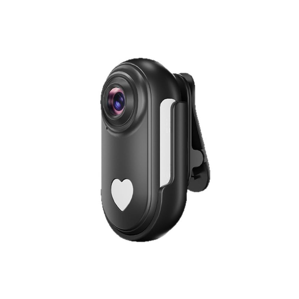 Cámara de acción WiFi para mascotas, HD para mini cámara de salpicadero con control de aplicación, cuerpo ABS compacto para ciclismo al aire libre y monitoreo de mascotas, color negro