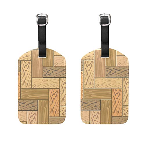 Preisvergleich Produktbild Holzparkett Reisegepäckanhänger Kofferetiketten 2er Pack YU226