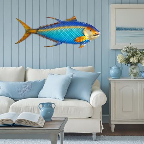 60% Off LIFFY 36" Metal Fish Wall Art with LED Lights - Image 5