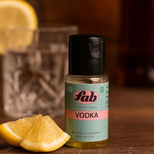Image of Fab Vodka OS Food Flavour Essence 20ml | Oil Soluble Vodka Flavor for Chocolate, Bakery, Candy & Confectionery | Strong Concentrated Flavoring