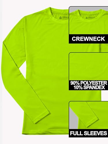 URBAN BUCK Womens High Visibility Running Workout Swim Shirt - UPF50+ Lightweight Basic Long Sleeve Sun T-Shirt for Women Ceila Neon Green (S)