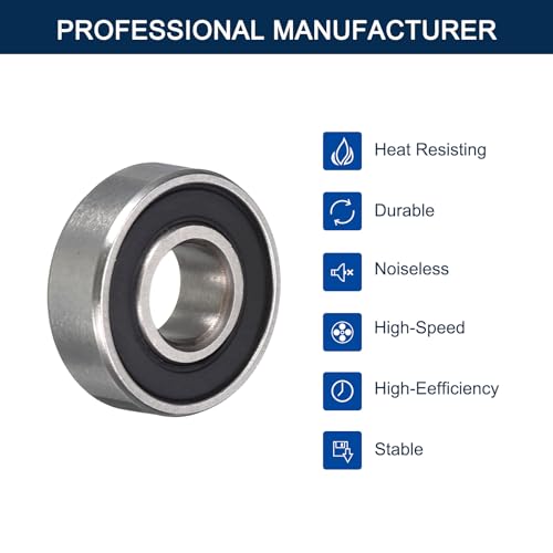 HiPicco 693-2RS Deep Groove Ball Bearings, ID 3mm x OD 8mm x Width 4mm Miniature Bearings, Double Rubber Sealed Ball Bearing Pre-Lubricated Chrome Steel Z2 Lever 20pcs - Image 4