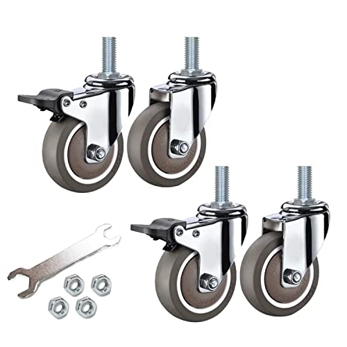 ZNALH ���݃L���X�^�[ M10 M12 �˂����� �d�� ����L���X�^�[ 360�x��] �É� �ԗ֌a 75mm �u���[�L�t TPE�����p�L���X�^�[ �ω׏d210~265KG �����p�z�C�[�� �ƒ�p �H�Ɨp �֗��O�b�Y 4�Z�b�g (���ݎ�2�{�u���[�L�t