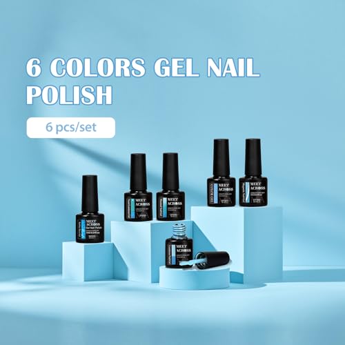 Set esmalte de uñas en gel 6 pcs colores glitter miniatura 7