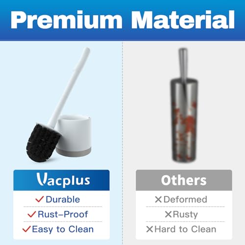 image for Vacplus Toilet Bowl Brush and Holder, Compact Toilet Brush for Bathroo