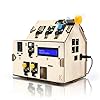 KEYESTUDIO IOT ESP32 Smart Home Starter Kit for Arduino and Python,Electronics Home Automation Coding Kit, Wooden House DIY Sensor Kit STEM Educational Set for Adults Teens 15+