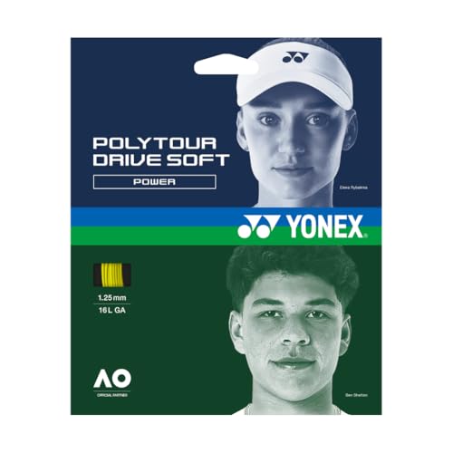 YONEX Poly Tour Drive Soft Tennissaiten, 1,25 mm, 16L GA, gelb