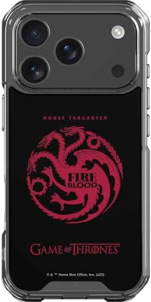 Skinit Clear Phone Case Compatible with iPhone 17 Pro - Officially Licensed Game of Thrones: House Targaryen Design