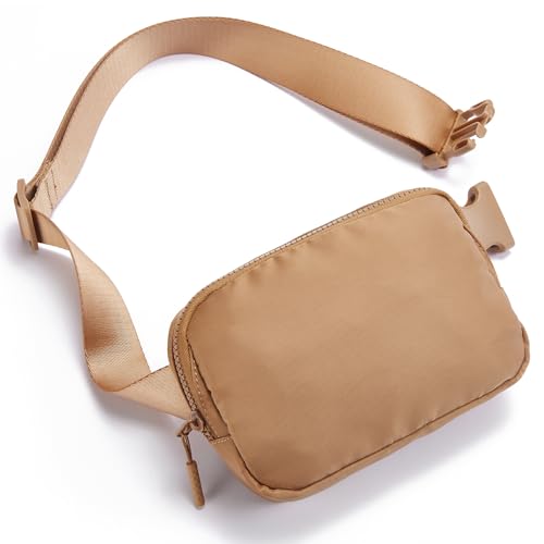 Telena Belt Bag for Women Men Fashionable Crossbody Fanny Pack for Women Waist Bag with Adjustable Strap Light Brown