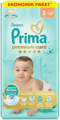Prima Bebek Bezi Premium Care 3 Beden 52 Adet Midi Jumbo Paket - Görsel 2
