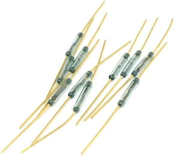 50PCS MKA10110 Reed Switch 1.8 * 10mm Magnetic Control Switch Green Glass Reed Switches Glass Normally Open Contact For Sensors