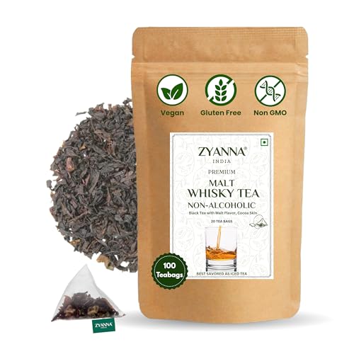 Image of ZYANNA Malt Whisky Tea - Black Tea with Natural Malt Flavor & Cocoa Skin (100 Teabags) | Non-Alcoholic Aromatic Blend for Whisky Lovers & Enthusiasts