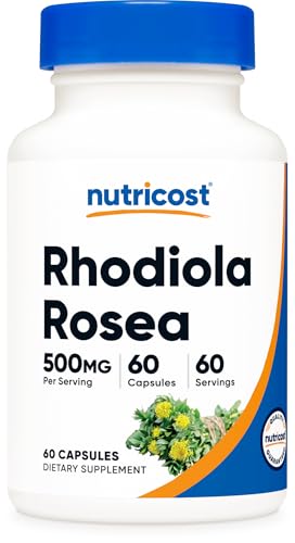 Nutricost Rhodiola Rosea 500mg, 60 Vegetarian Capsules - Gluten Free and Non-GMO Rhodiola Rosea