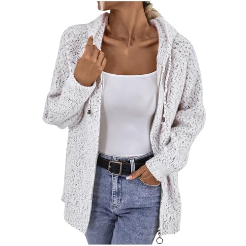 JOAU Women's Zip Up Hoodie Fashion Lightweight Long Sleeve Hooded Drawstring Sweatshirts Casual Jackets Coat with Pockets