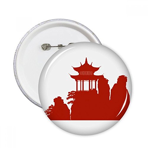 Pins pavillon de Chine badge bouton vêtement ornement motif illustration ronde