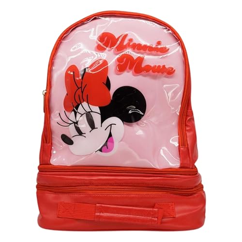 Zonacriativa - Mochila 3 em 1 Minnie Mouse Disney | Compartimento térmico, uso versátil e ideal para escola, faculdade e lanches frescos