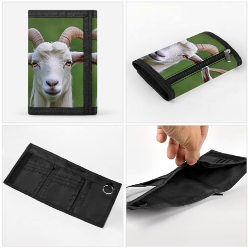 Goat Classic Trifold Wallet for Men Print Slim ID Card Holder Tri Fold Purse4