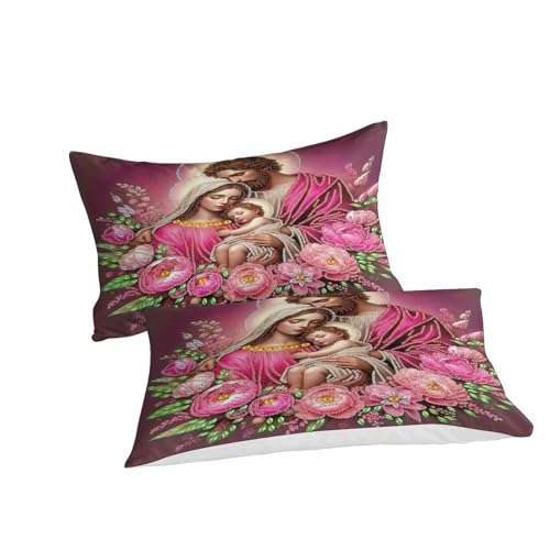 Housse de couette Jésus 200x200cm en microfibre avec 2 taies d'oreiller - 3
