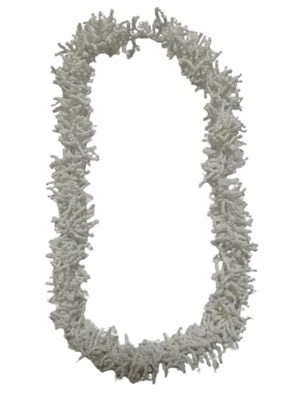 Collier coralliens de 56 cm de long en cordon et acier couleur argenté