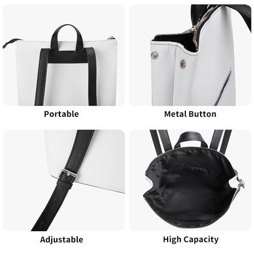 Ladies' Fashionable Pu Backpack For Commuting Portable Large-Capacity Zipper Backpack Polynesian Art Pattern3