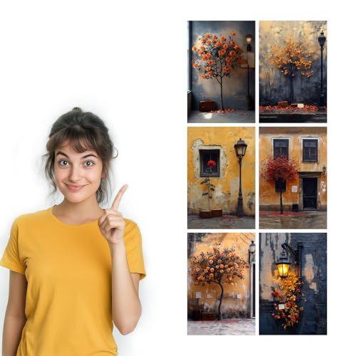 Image of SiddArtify Vintage Floral Wall Art Prints Set - Rustic Rose Poster Decor for Living Room Bedroom Office - 12x18 inch Sticker Pack of 6