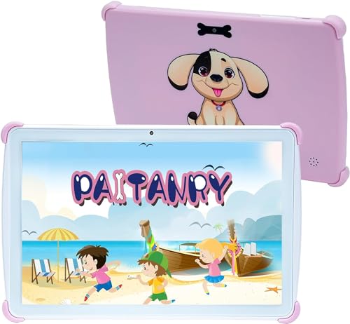 paitanry Android 13 Tablet for Kids, 4GB RAM 64GB ROM, IPS HD 1280x800, WiFi 6, 2.0MP + 5.0MP, GMS - 10 Inch Kids Tablet with Parental Control, Kids Content & Eye Protection, Pink