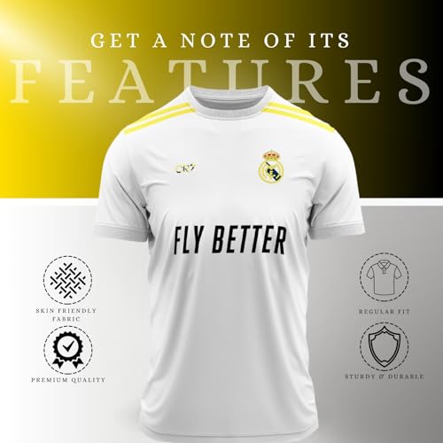 Image of Sports Soccer Football Jersey Regular Fit Half Sleeve Round Neck T-Shirt for Kids, Boys & Men