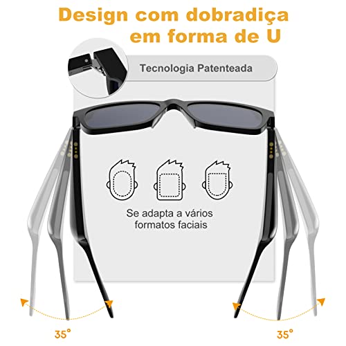 Óculos de Sol Inteligente Zoro II com Lente Anti-azul - Áudio mãos-livres - IPX4 à prova d'água - E