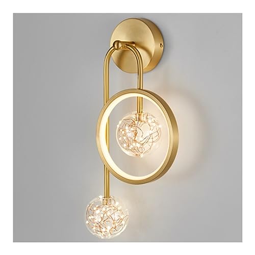 ZVALIEVYE Aplique de Pared Moderno con Led Negro, Aplique de Pared de Mediados de Siglo con Forma de Globo, Iluminación Moderna de Pared de Vidrio Transparente para Interiores, Apliques de Pared de Br